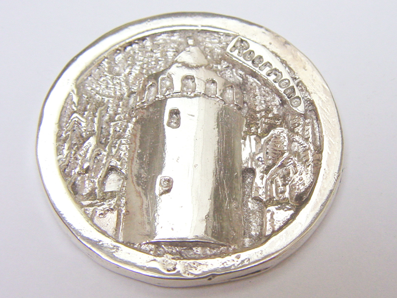 sr1648-rattentoren-roermuntje-zilver-munt-roermond-logo's-relatiegeschenk-hanger-edelsmid-promotie-jubileum-handgemaakt-www.tonvandenhout.nl-herinnering-origineel-sieraden